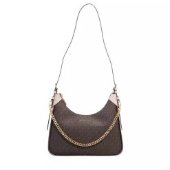 MICHAEL Michael Kors Wilma Medium Messenger Brown Softpink Hobo Bag
