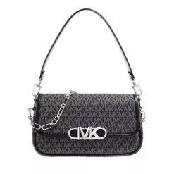 MICHAEL Michael Kors Parker Medium Convertible Pouchette Shoulder Black Optic White Satchel