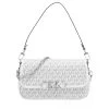 MICHAEL Michael Kors Parker Medium Convertible Pouchette Shoulder Optic White Black Satchel