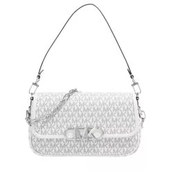 MICHAEL Michael Kors Parker Medium Convertible Pouchette Shoulder Optic White Black Satchel