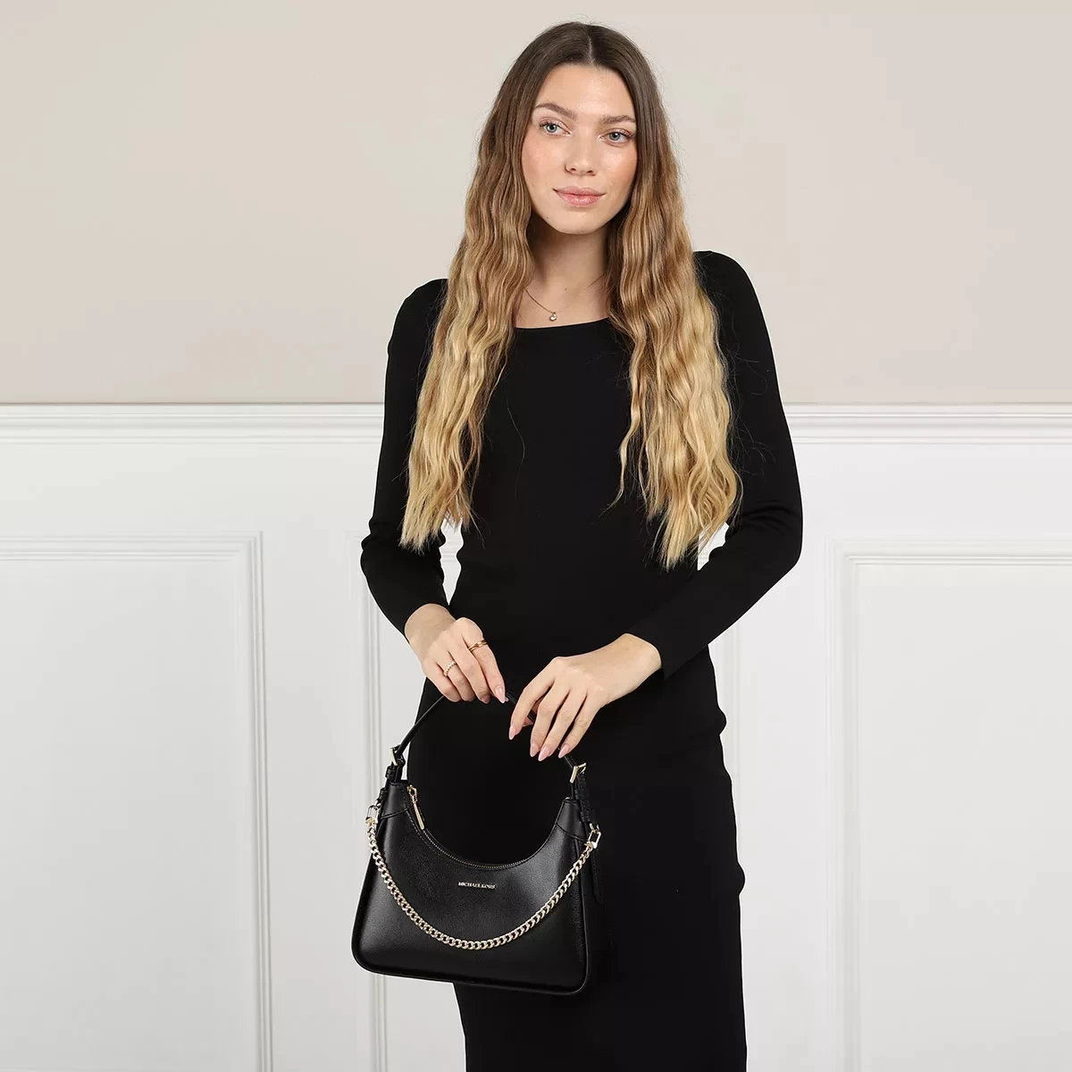 MICHAEL Michael Kors Wilma Medium Pouchette Black Hobo Bag – Bild 2