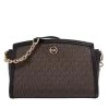 MICHAEL Michael Kors Chantal Large Crossbody Brown Black Crossbody Bag