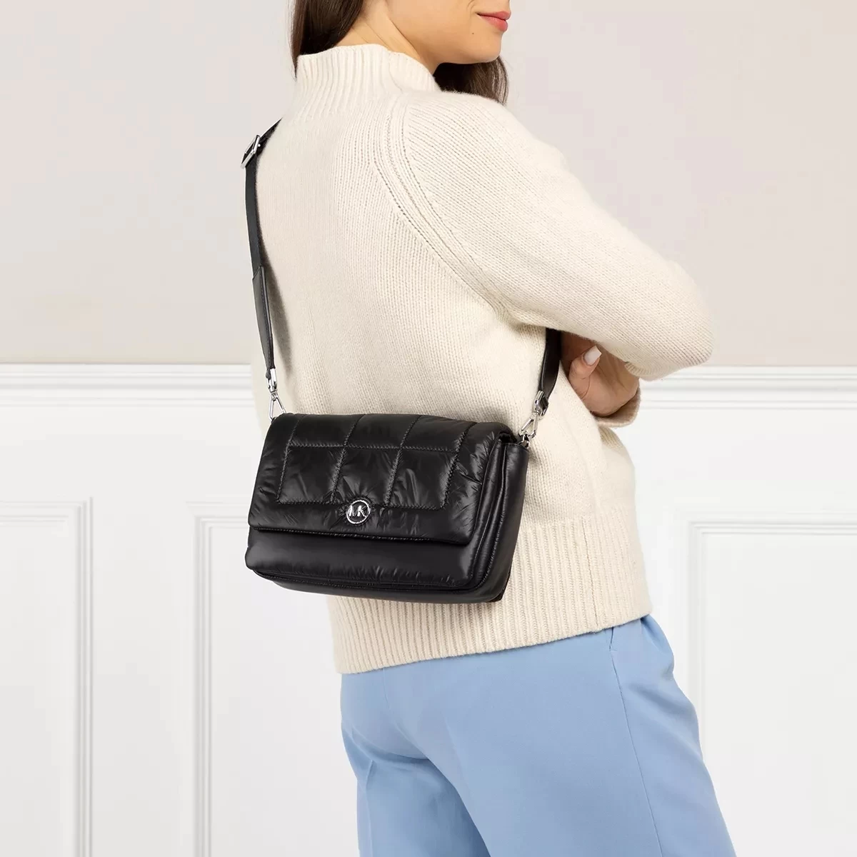 MICHAEL Michael Kors Lilah Medium Flap Crossbody Black Crossbody Bag – Bild 2