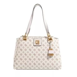 Guess Alva Status Carryall Cream Logo Shopper