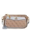 Guess Nell Logo Double Pouch Crossbody Latte Logo/Slate Pochette