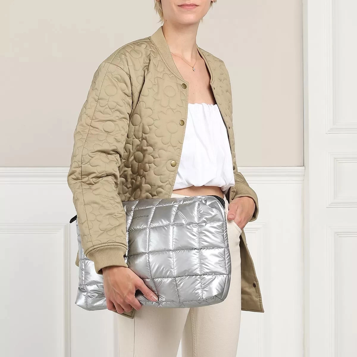 Porter Pouch Silver Metallic Laptoptasche – Bild 2