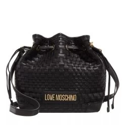 LOVE MOSCHINO Woven Nero Bucket Bag