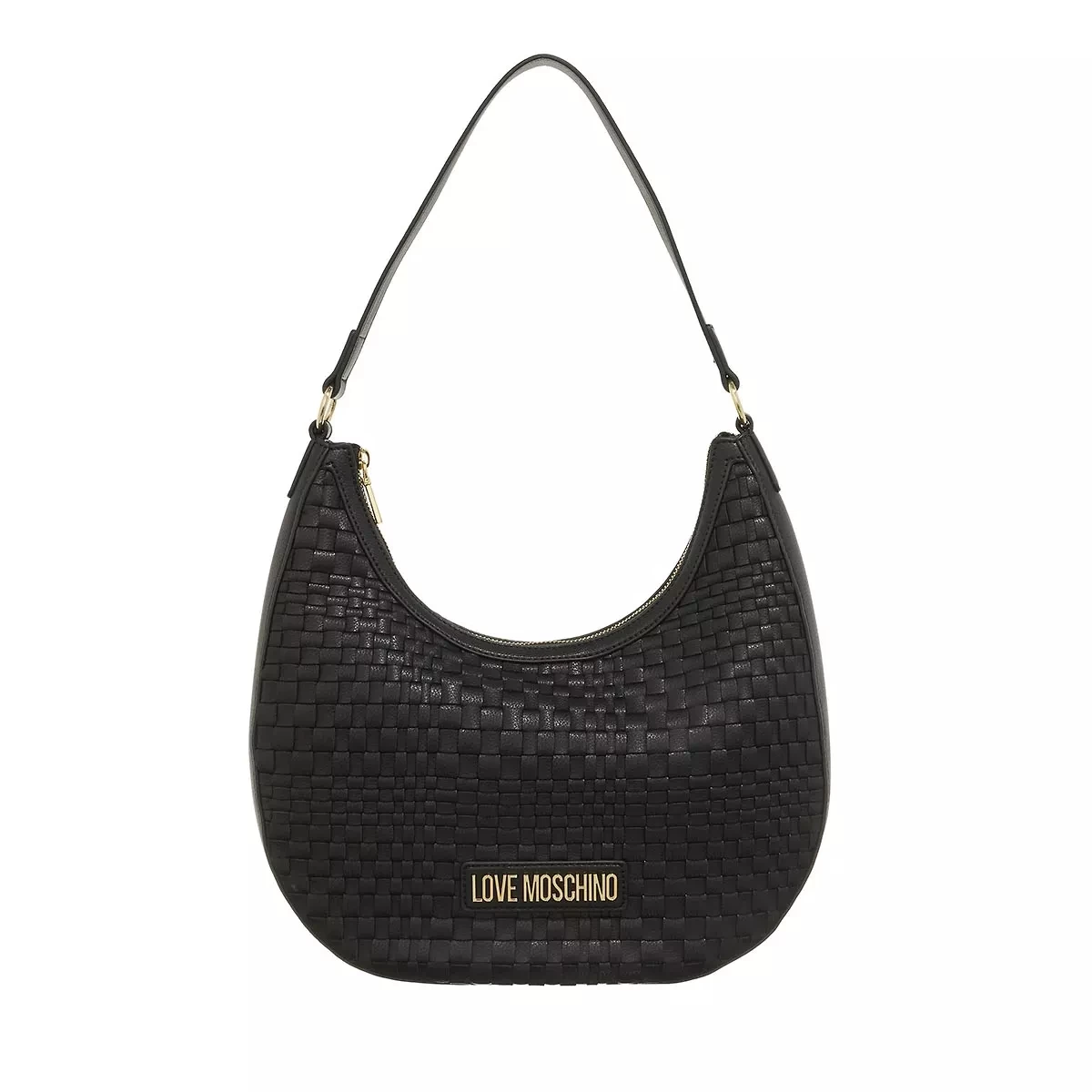 LOVE MOSCHINO Woven Nero Hobo Bag
