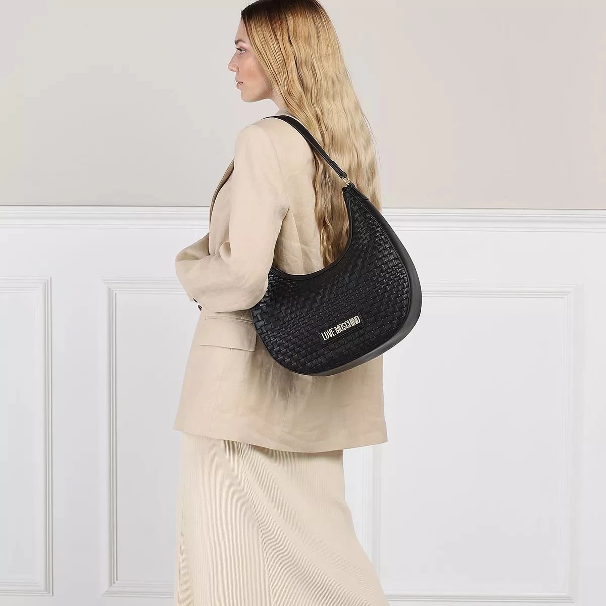 LOVE MOSCHINO Woven Nero Hobo Bag – Bild 2