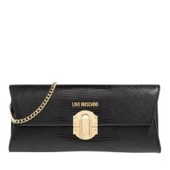 LOVE MOSCHINO Suitcase Lock Nero Clutch