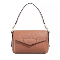 Guess Eco Brenton Flap Shoulder Bag Caramel Satchel