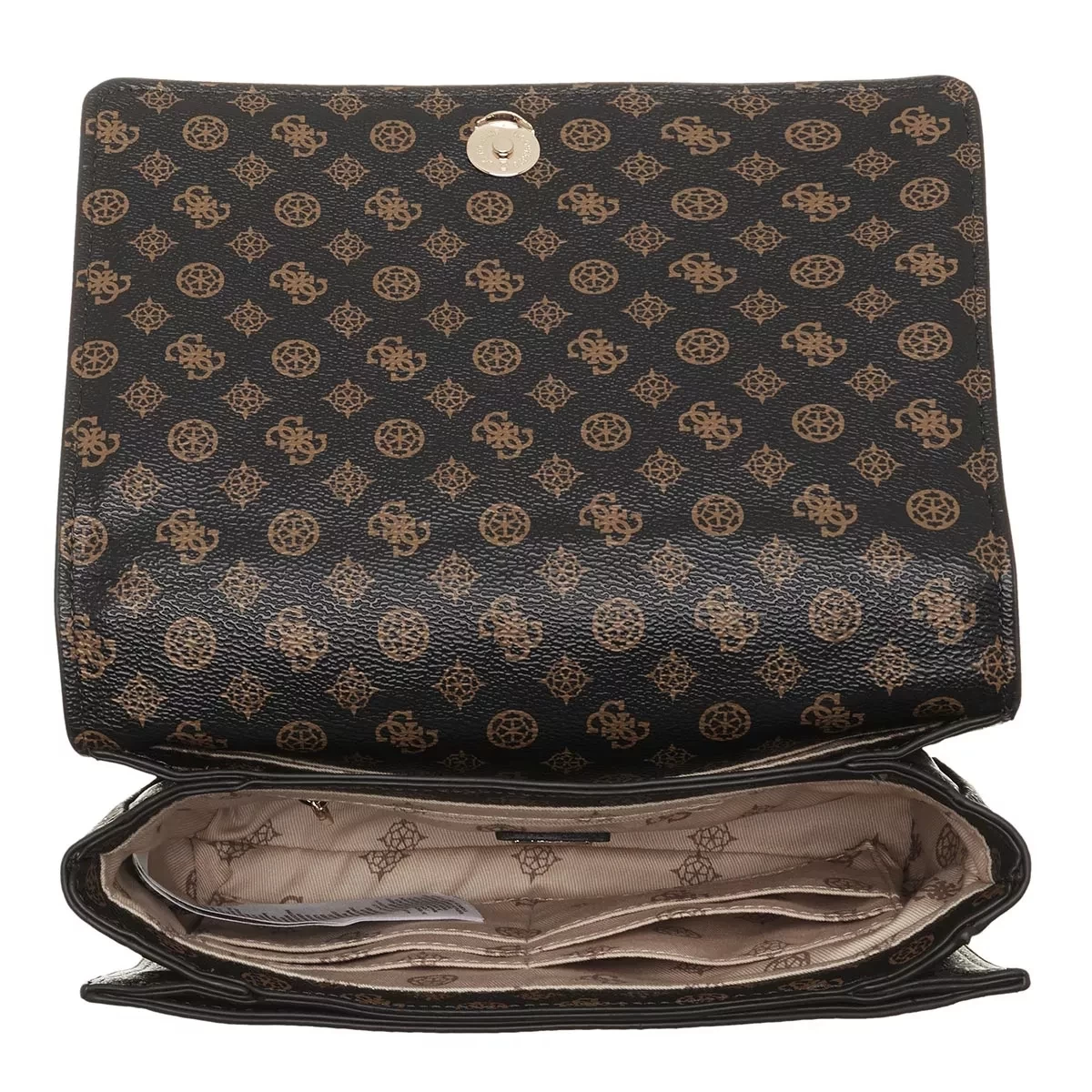 Guess Abey Convertible Crossbody Flap Mocha Logo Crossbody Bag – Bild 5