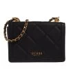 Guess Abey Convertible Crossbody Flap Black Crossbody Bag