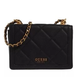 Guess Abey Convertible Crossbody Flap Black Crossbody Bag