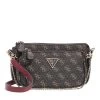 Guess Noelle Double Pouch Crossbody Brown Crossbody Bag