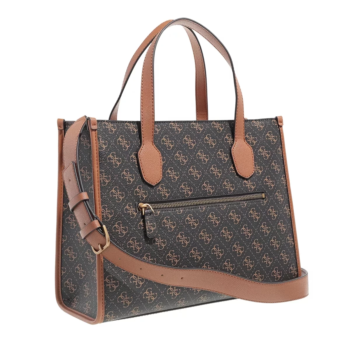 Guess Silvana Compartment Tote Brown Logo/Cognac Tote – Bild 3
