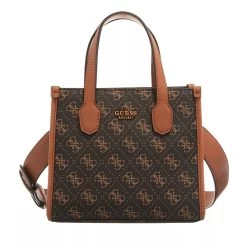 Guess Silvana Compartment Mini Tote Brown Logo/Cognac Minitasche