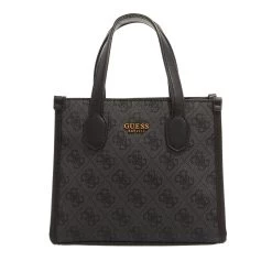 Guess Silvana Compartment Mini Tote Coal Logo Minitasche