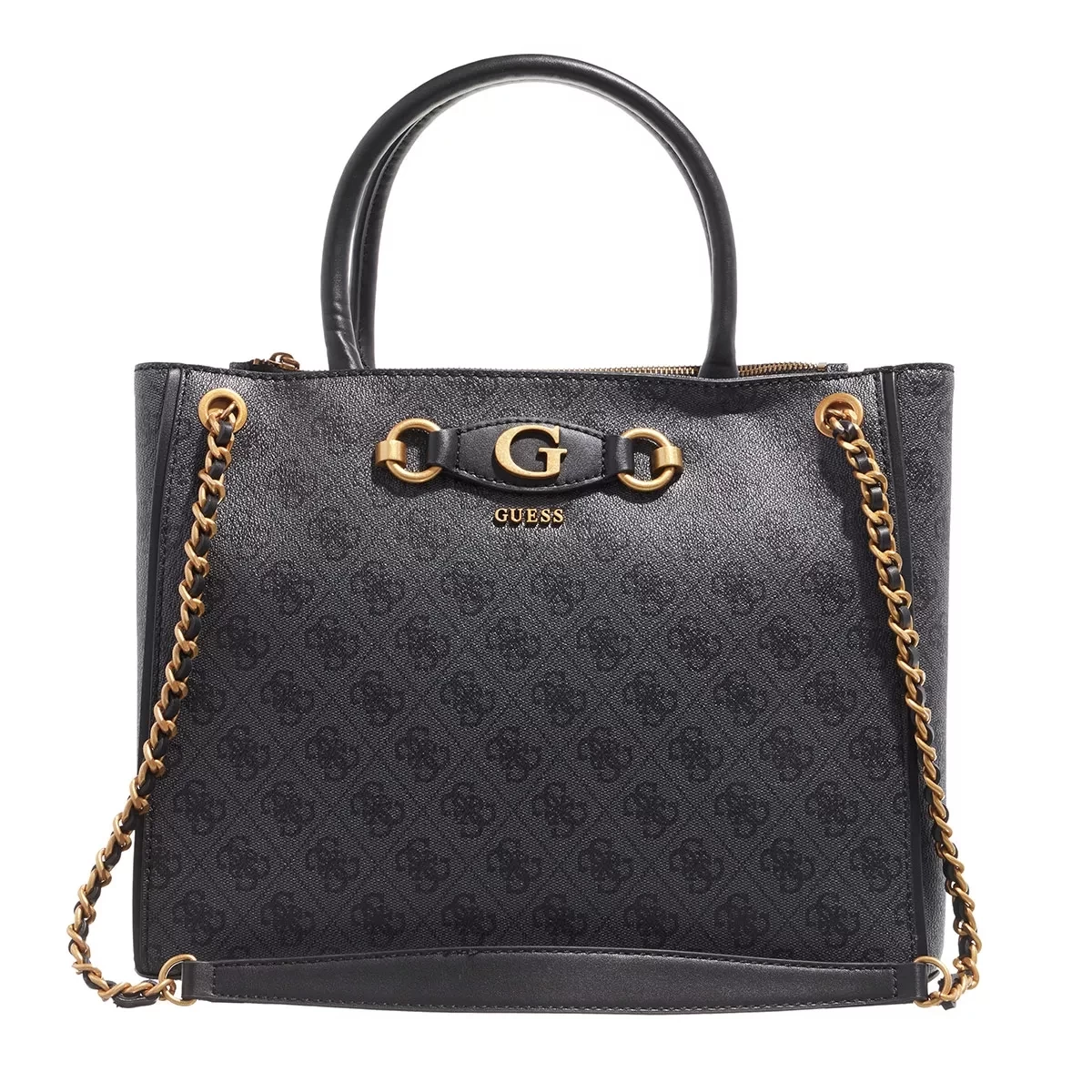 Guess Izzy High Society Carryall Coal Logo Tote