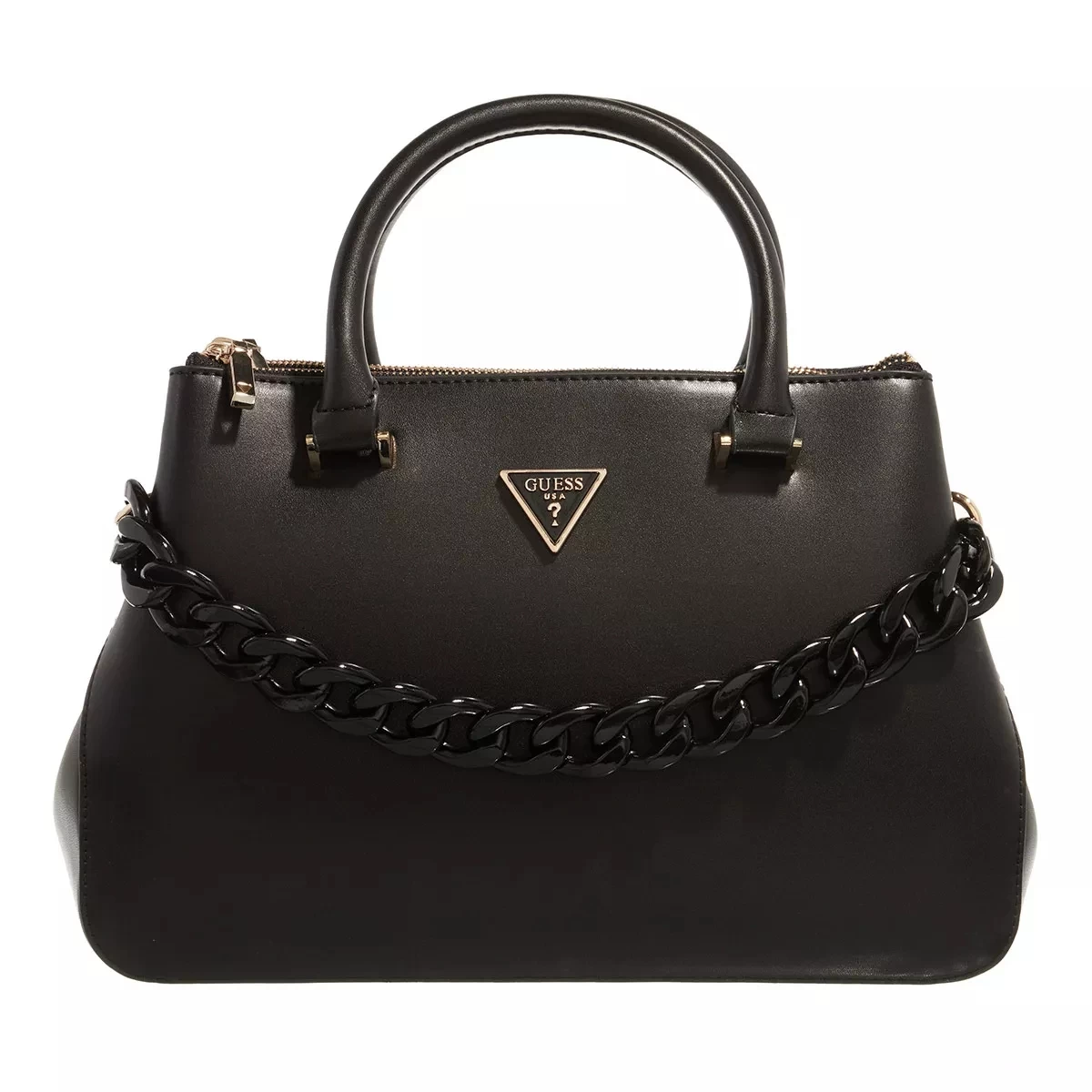 Guess Corina Status Satchel Black Tote