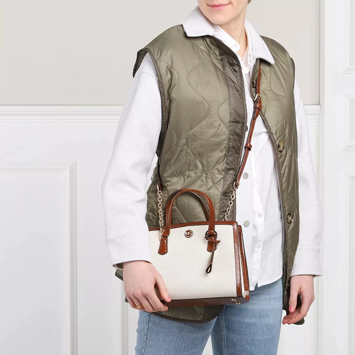 MICHAEL Michael Kors Chantal Small Messenger Chestnut Tote – Bild 3