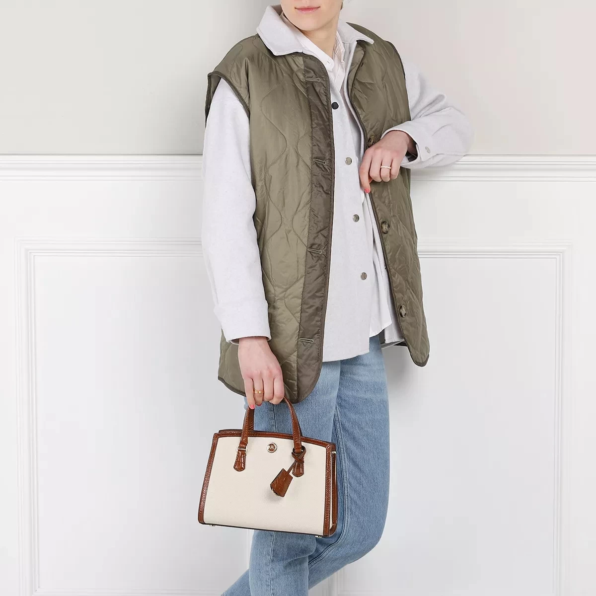 MICHAEL Michael Kors Chantal Small Messenger Chestnut Tote – Bild 2