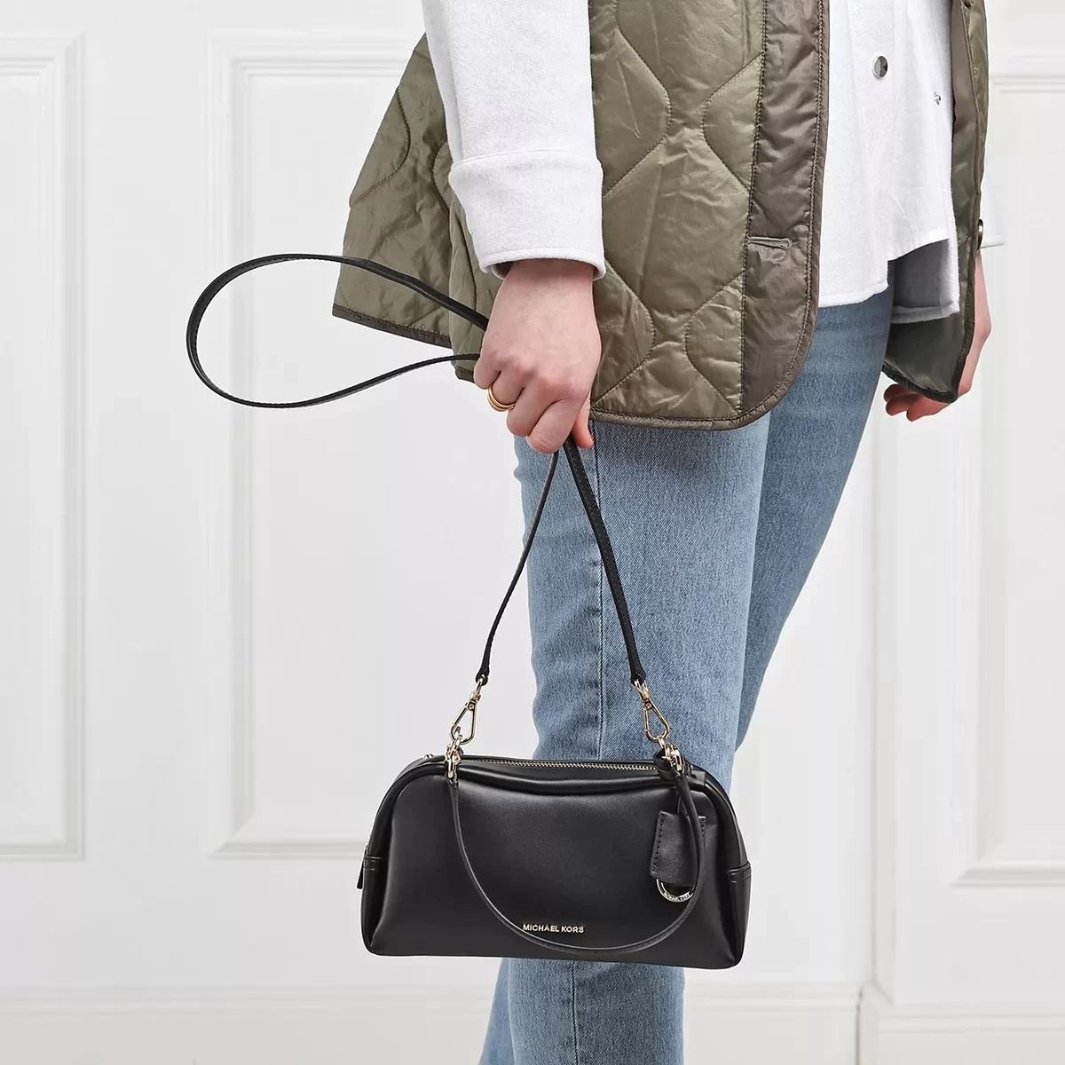 MICHAEL Michael Kors Cecily Small Convertible Shoulder Tote Black Bowling Bag – Bild 3