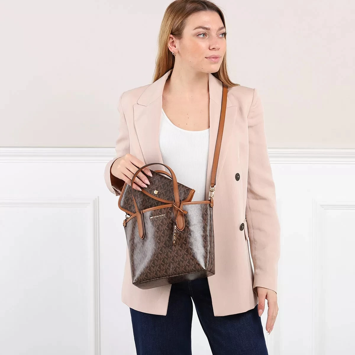 MICHAEL Michael Kors Extra Small Open Tote Brn Acorn Tote – Bild 3