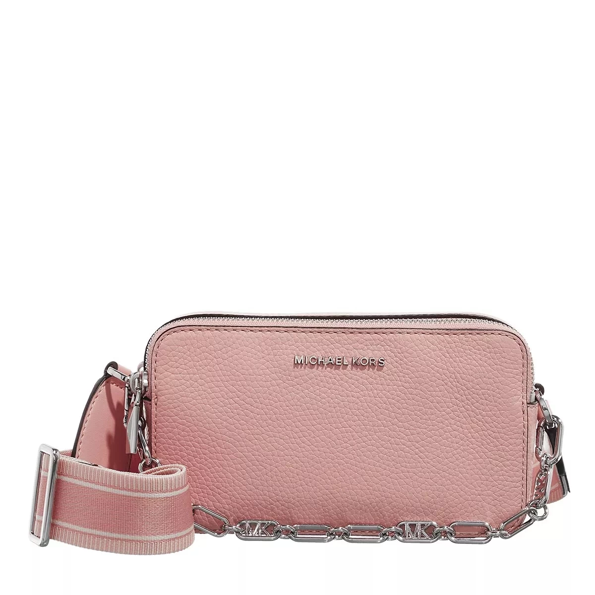 MICHAEL Michael Kors Jet Set Small Double Zip Camera Chain Crossbody Pink Camera Bag