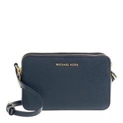 MICHAEL Michael Kors Jet Set Small Double Zip Camera Crossbody Navy Camera Bag