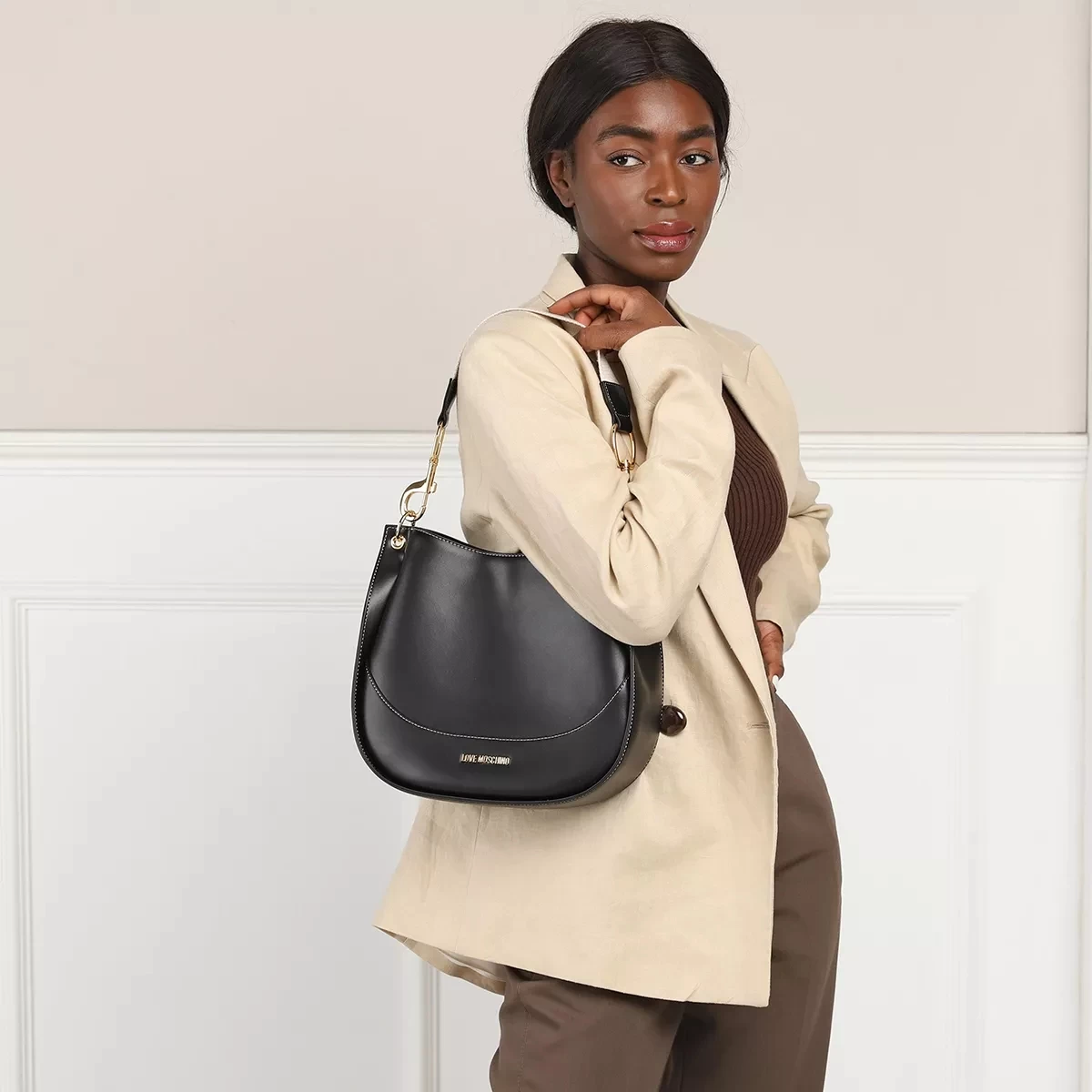 LOVE MOSCHINO Sustainable Daily Nero Hobo Bag – Bild 2