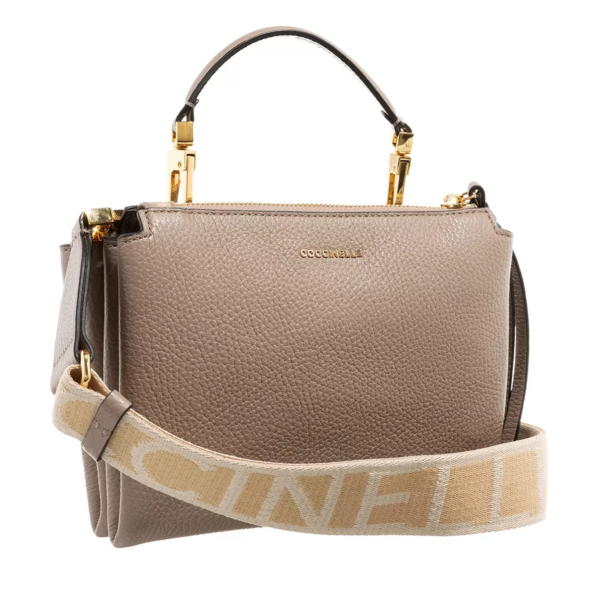 Coccinelle Arlettis Signature Warm Taupe Satchel – Bild 3