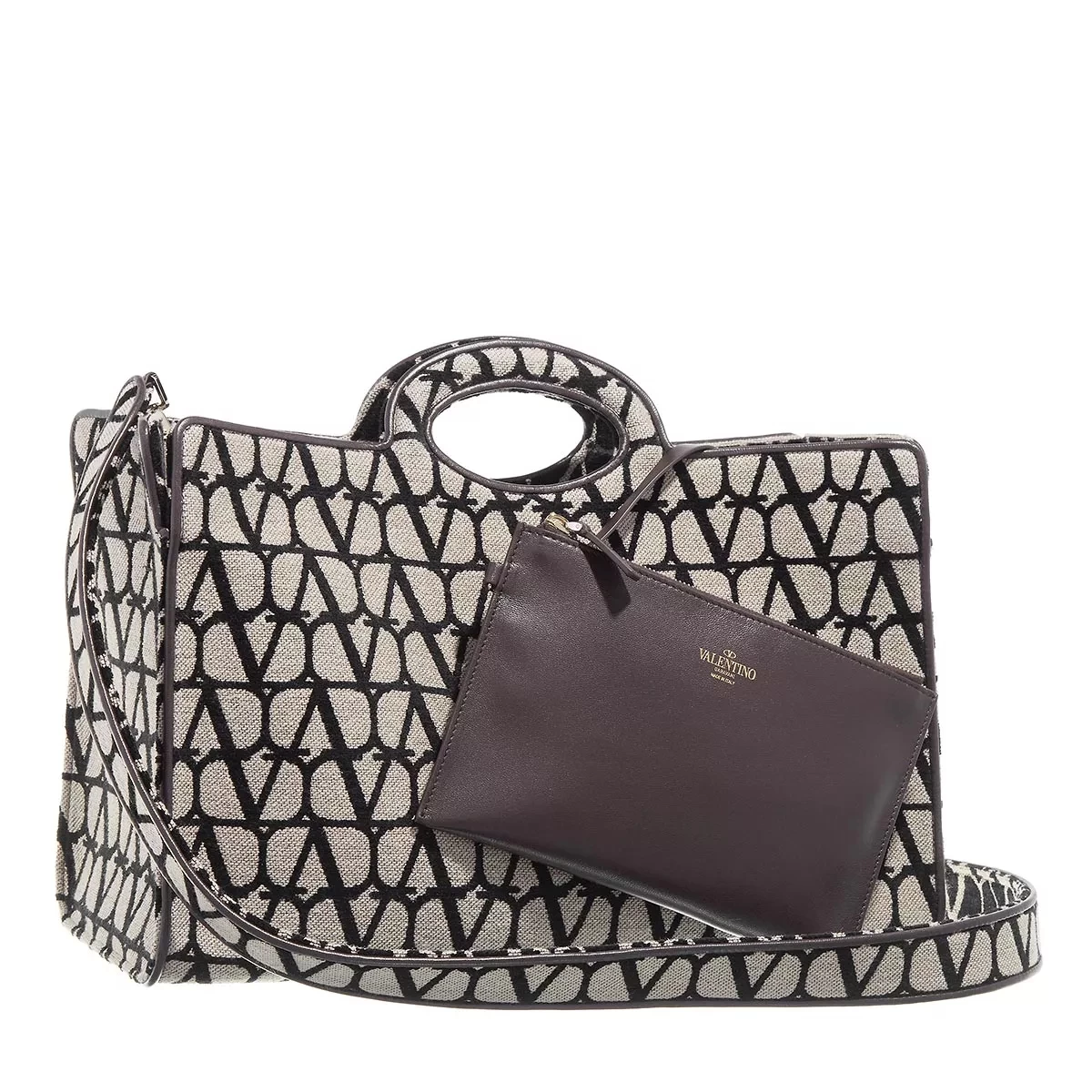 Valentino Garavani Sculpture Monogramm Tote Bag Black/Natural Tote – Bild 4