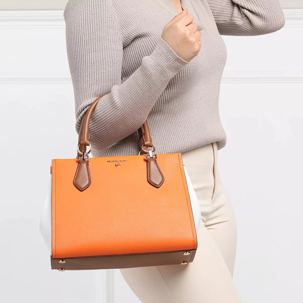 MICHAEL Michael Kors Medium Satchel Apricot Multi Satchel – Bild 5