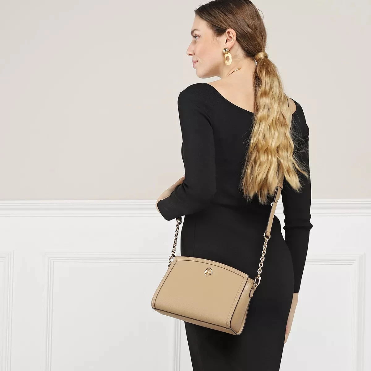 MICHAEL Michael Kors Chantal Large Crossbody Camel Crossbody Bag – Bild 2