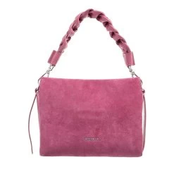 Coccinelle Boheme Suede Bimaterial Pulp Pink Crossbody Bag
