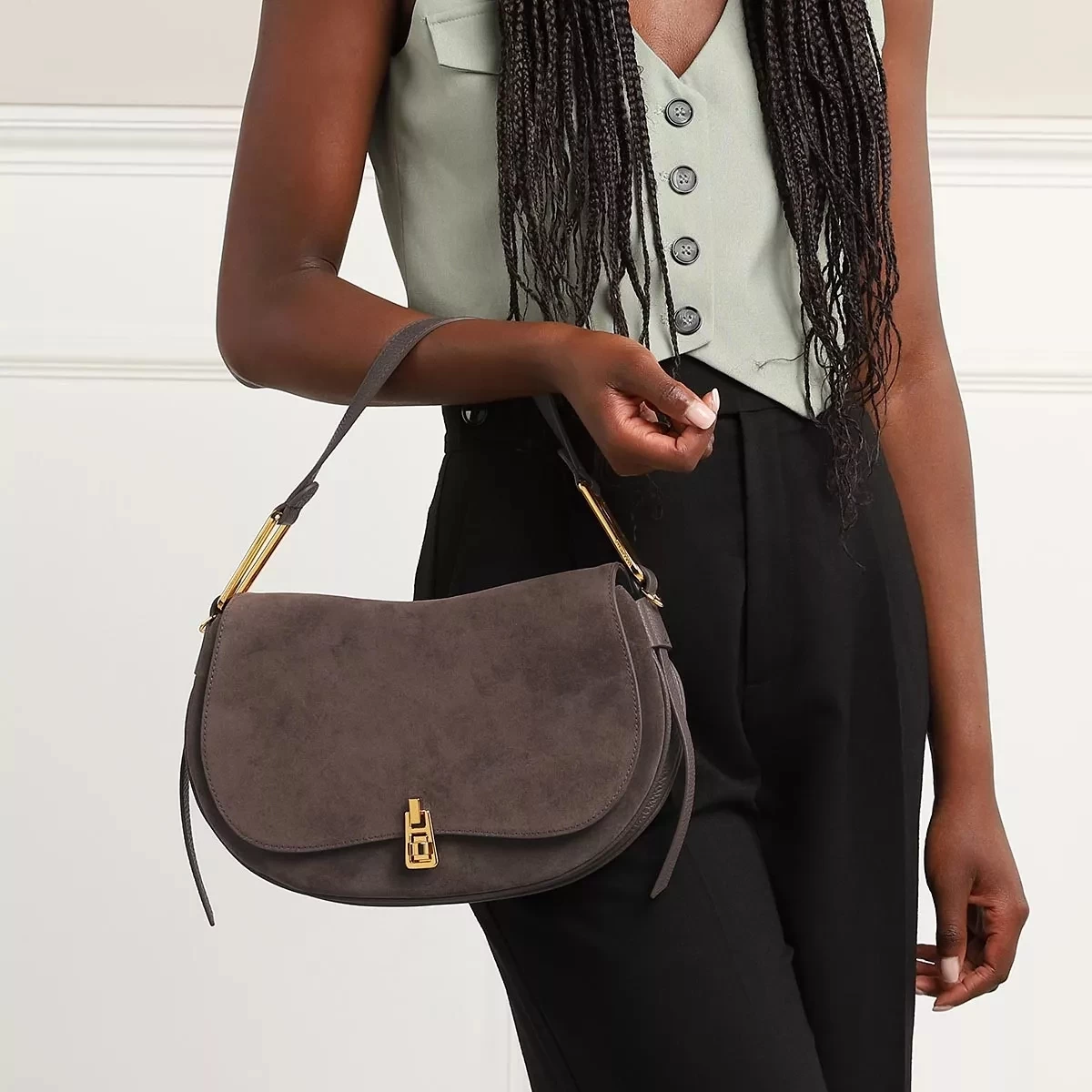 Coccinelle Magie Suede Bim Coffee Hobo Bag – Bild 2