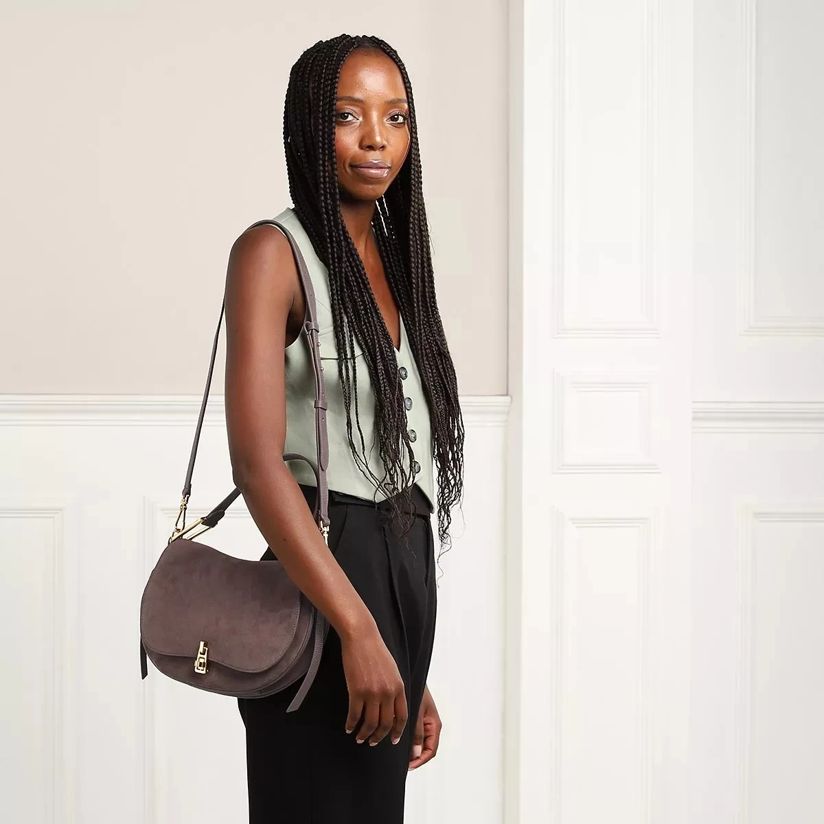 Coccinelle Magie Suede Bim Coffee Hobo Bag – Bild 3