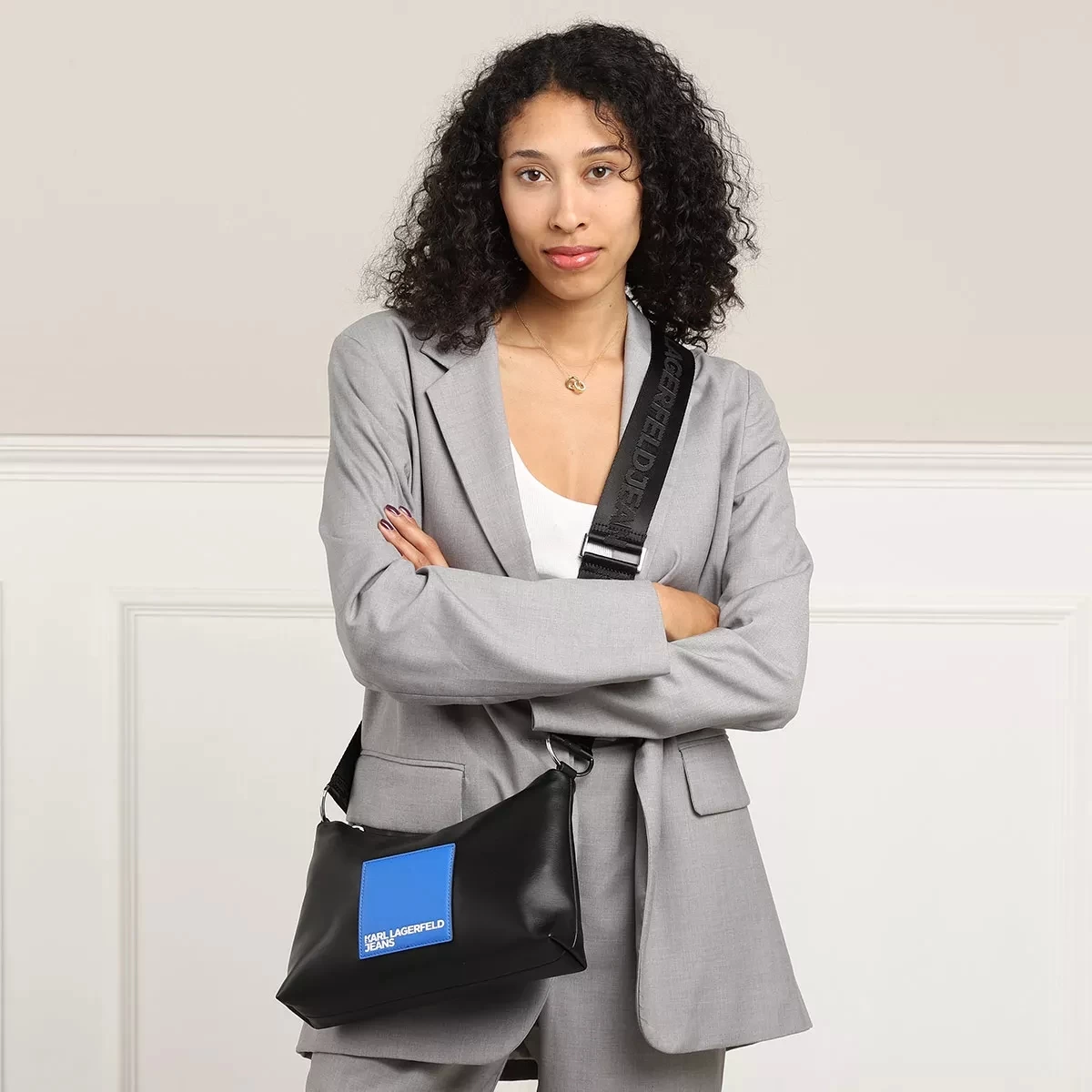 Karl Lagerfeld Jeans Tech Leather Sm Hobo J101 Black Crossbody Bag – Bild 2