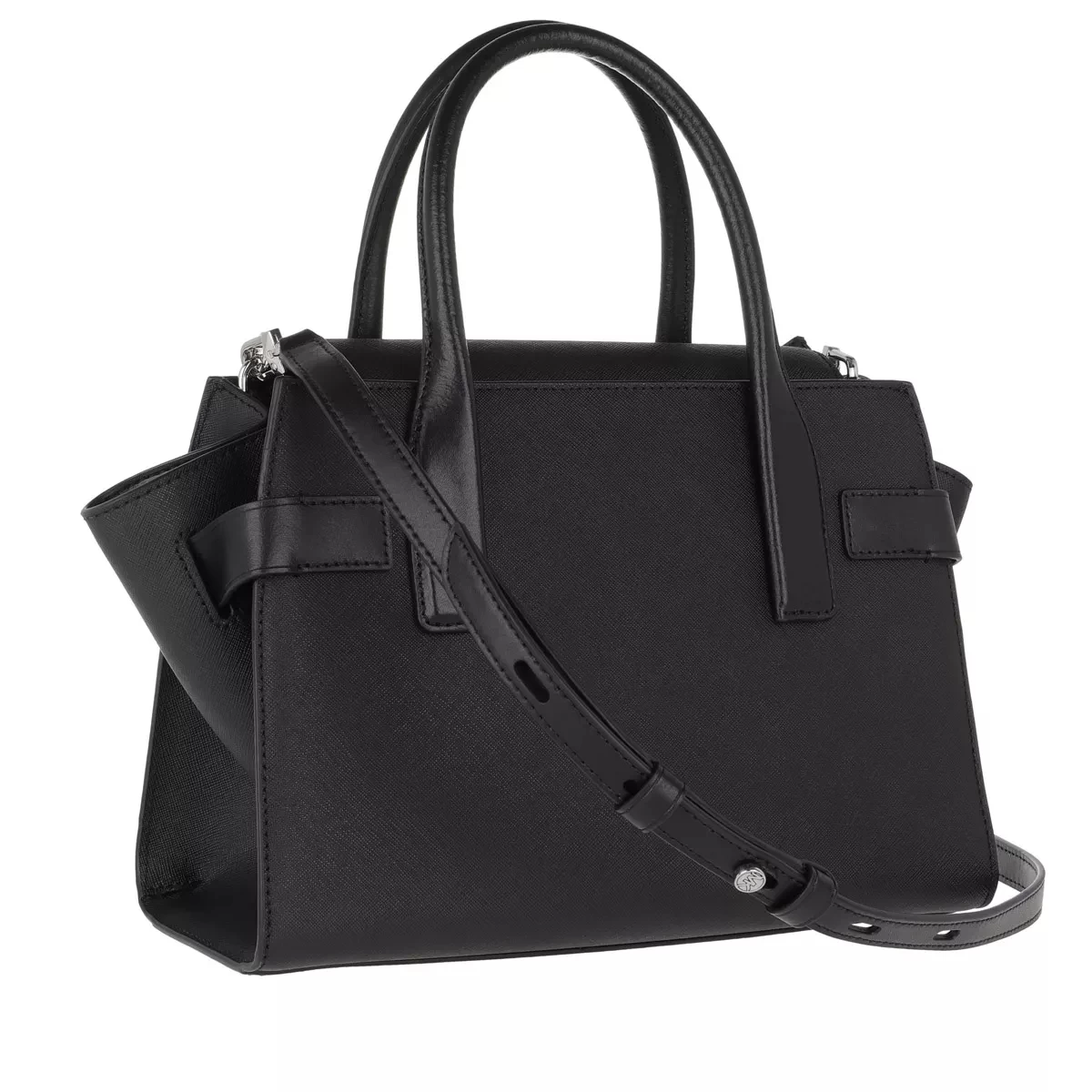 MICHAEL Michael Kors Small Flap Satchel Black Tote – Bild 5