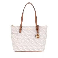 MICHAEL Michael Kors Jet Set Top-Zip Tote Vanilla/Acrn Shopper
