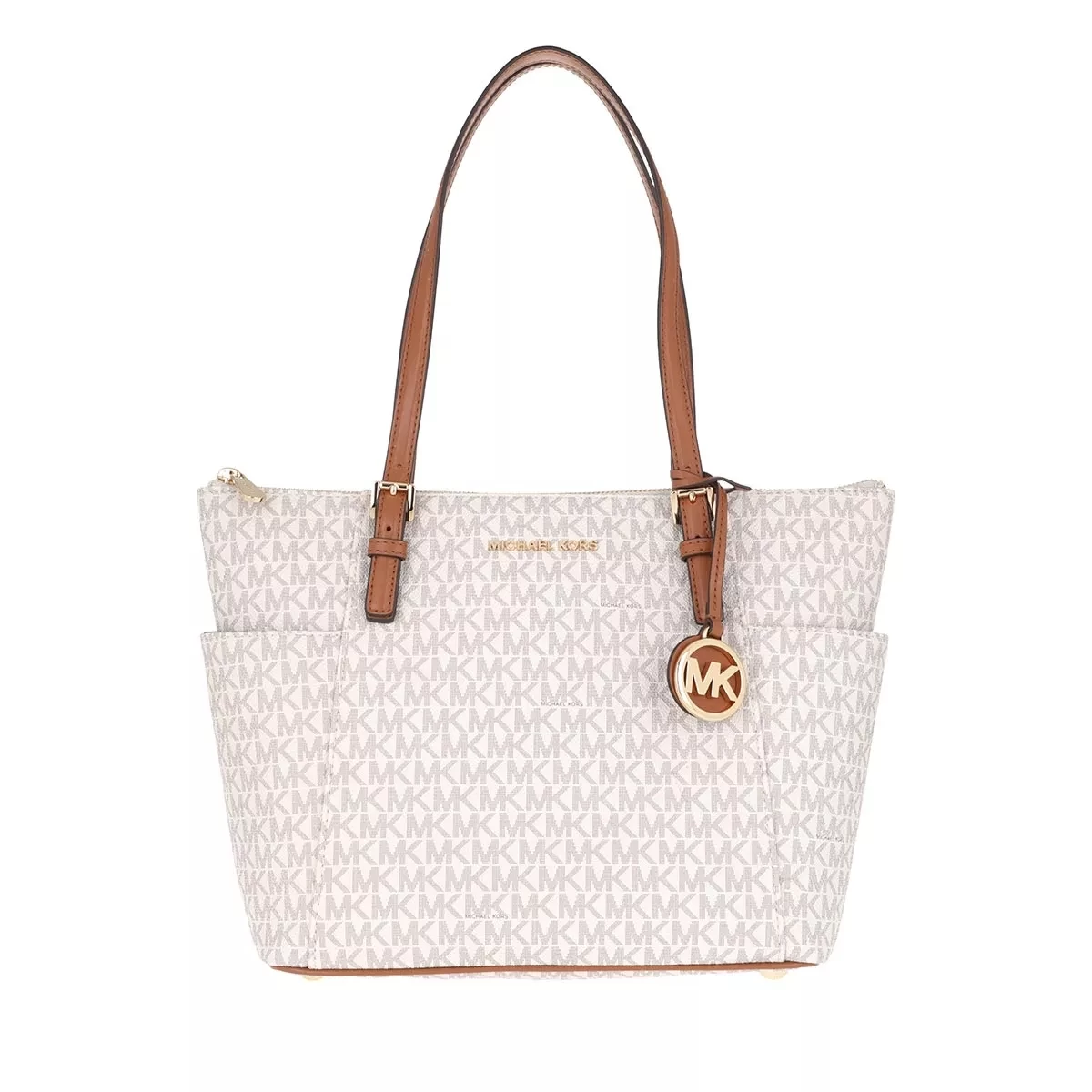 MICHAEL Michael Kors Jet Set Top-Zip Tote Vanilla/Acrn Shopper