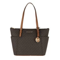 MICHAEL Michael Kors Jet Set Item Top-Zip Tote Brown/Acorn Shopper