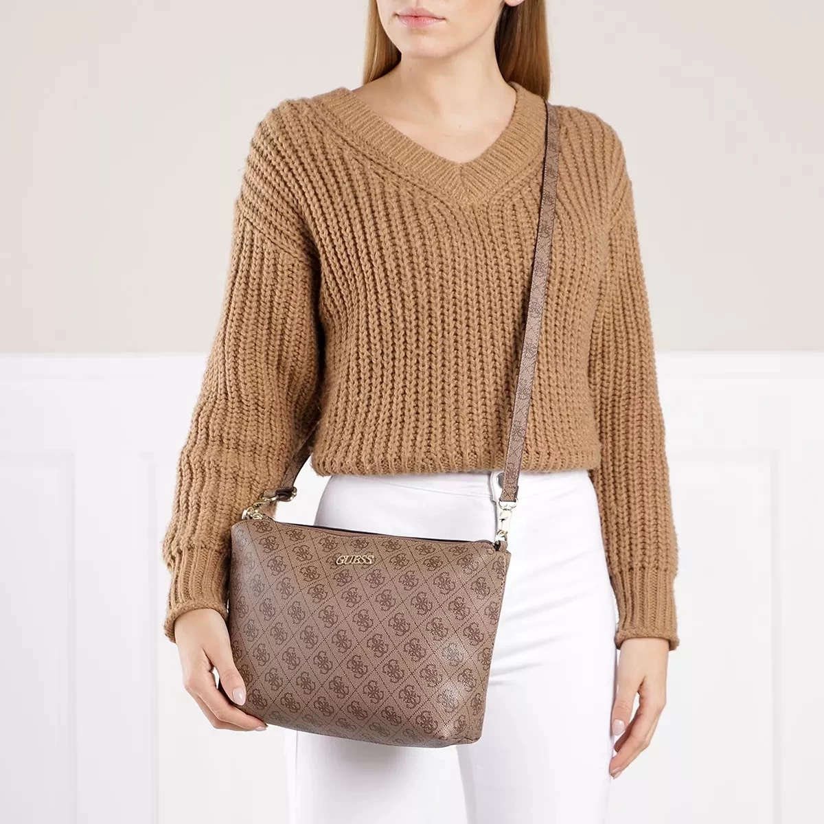 Guess Alby Toggle Tote Latte Logo Shopper – Bild 3