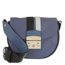 Furla Metropolis Mini Crossbody Round Blu Denim+Nero+Color Crystal Crossbody Bag