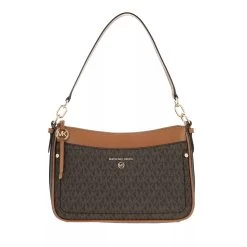 MICHAEL Michael Kors Jet Set Medium Top-Zip Pochette Crossbody Brown/Acorn Hobo Bag
