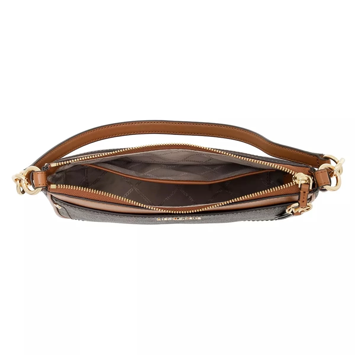 MICHAEL Michael Kors Jet Set Medium Top-Zip Pochette Crossbody Brown/Acorn Hobo Bag – Bild 6