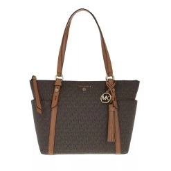 MICHAEL Michael Kors Sullivan Medium Top-Zip Tote Brown/Acorn Shopper